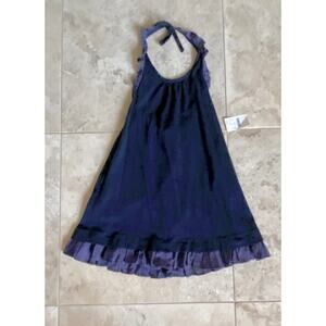 Crewcuts girls NWT navy blue halter cotton dress, size 5yrs